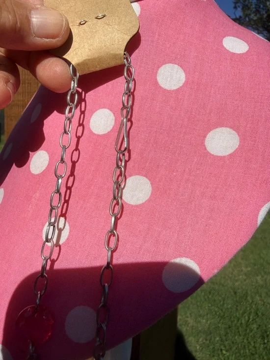 NWT Pink Butterfly Pendant Necklace Pink Stones Women Jewelry 22" - Picture 4 of 4